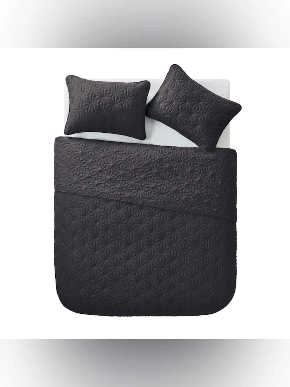 VCNY Home 3-Piece Grey Geometric Quilt Set  King